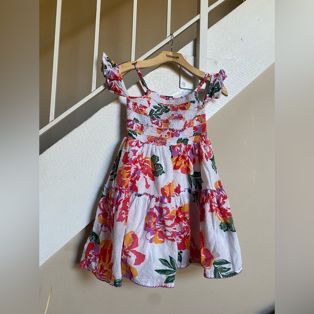 Floral Pink and Red Kids Dress Rare Edition